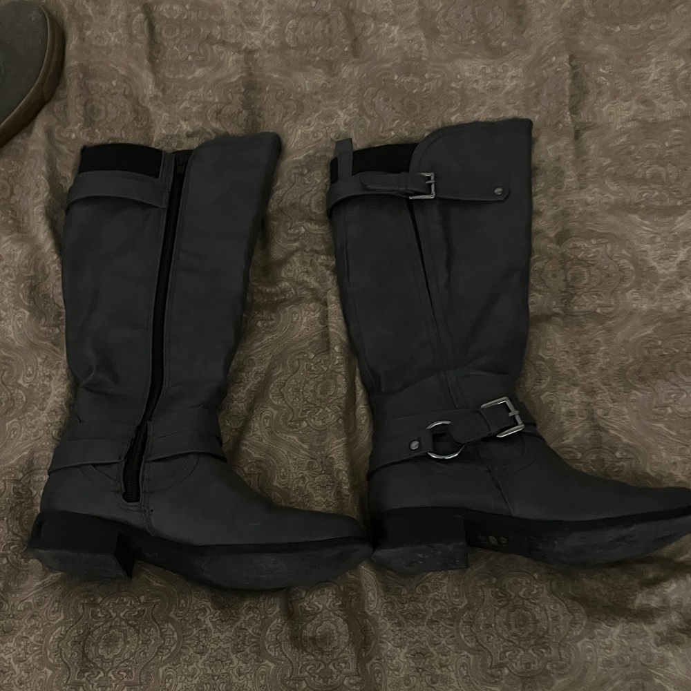 -Call It Spring-Knee High boots. Seems warm enough to be worn in the winter. :)